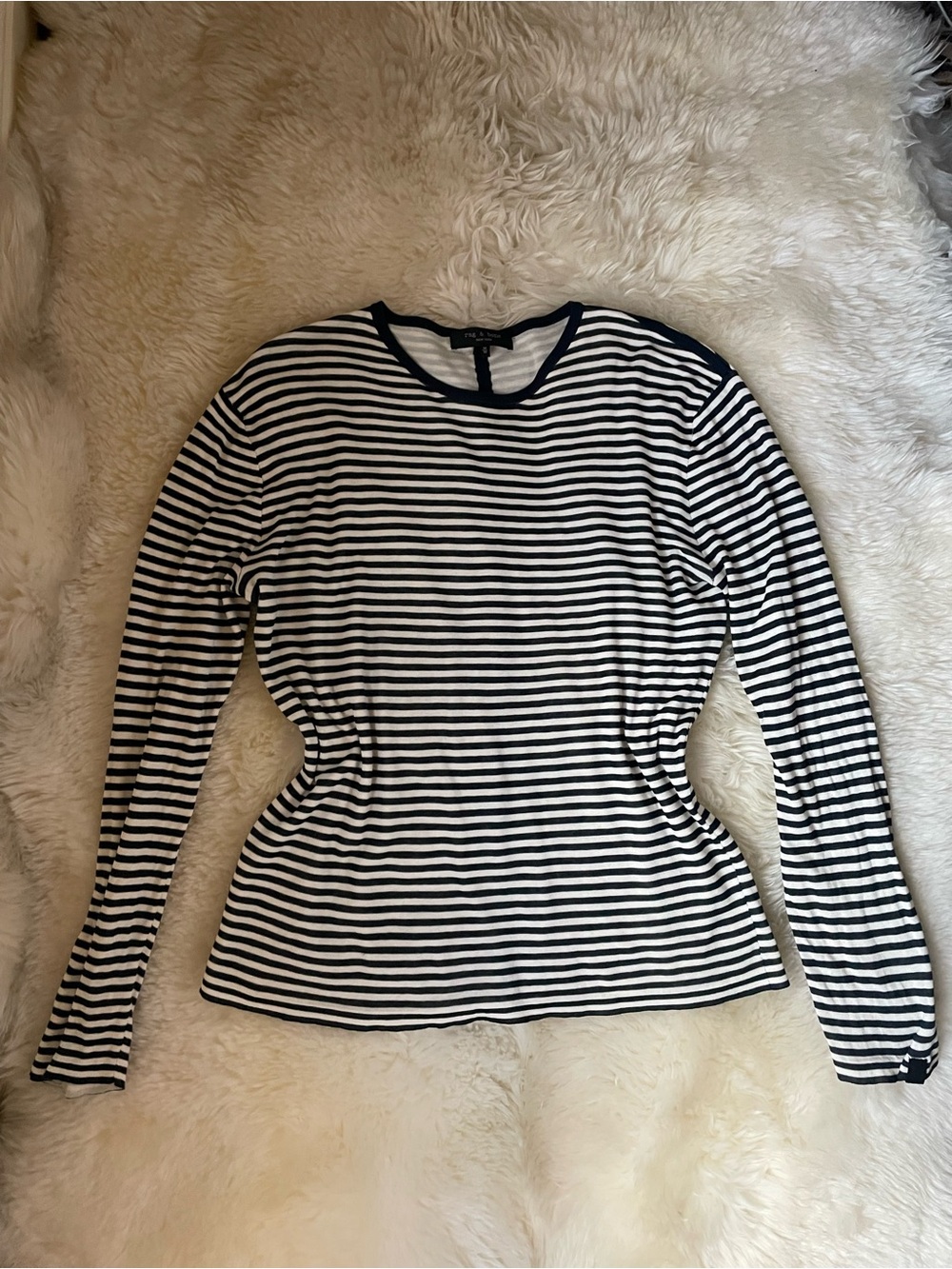 Vintage Rag & Bone navy & white striped long sleeve men’s shirt